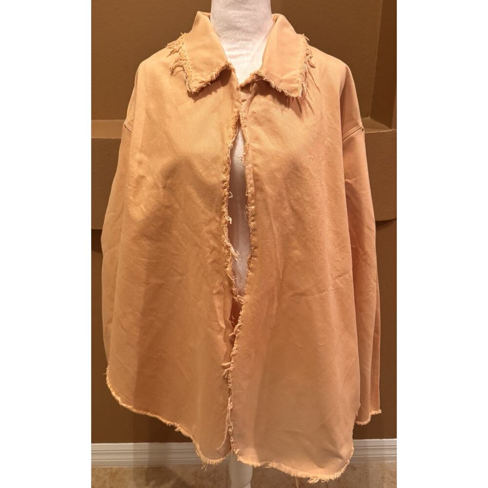 ASOS Women’s Oversized Peach Denim Jacket High Low Size 6